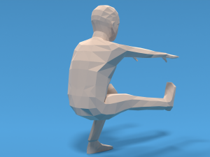 Low Poly Kid Pistol Squat 3D मॉडल