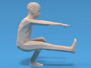 Low Poly Kid Pistol Squat 3D Model
