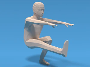 Low Poly Kid Pistol Squat 3D Model