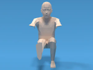 Low Poly Kid Pistol Squat 3D Model
