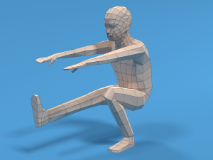 Low Poly Kid Pistol Squat 3D मॉडल