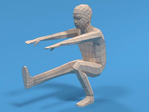 Low Poly Kid Pistol Squat 3D Model