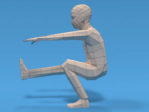 Low Poly Kid Pistol Squat 3D Model