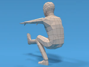 Low Poly Kid Pistol Squat 3D Model