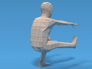 Low Poly Kid Pistol Squat 3D मॉडल