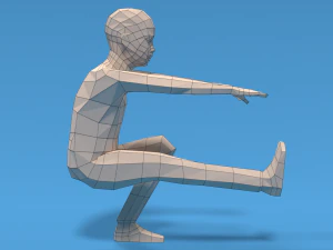 Low Poly Kid Pistol Squat 3D Model