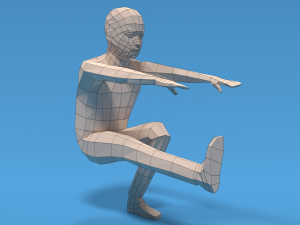 Low Poly Kid Pistol Squat 3D मॉडल