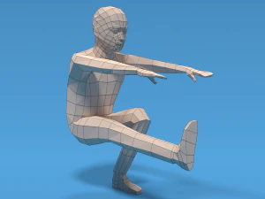 Low Poly Kid Pistol Squat 3D Model