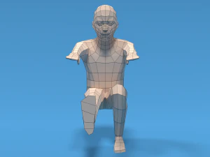 Low Poly Kid Pistol Squat 3D Model