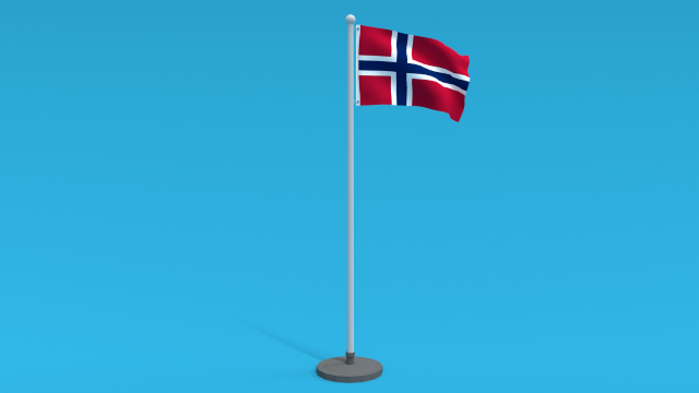 Low Poly Seamless Animated Norway Flag 3D 모델 .c4d .max .obj .3ds .fbx .stl .blend 