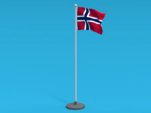 Low Poly Seamless Animated Norway Flag 3D Model