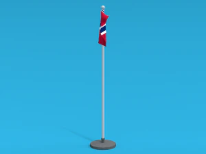 Low Poly Seamless Animated Norway Flag 3D Model