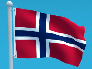 Low Poly Seamless Animated Norway Flag 3D Model