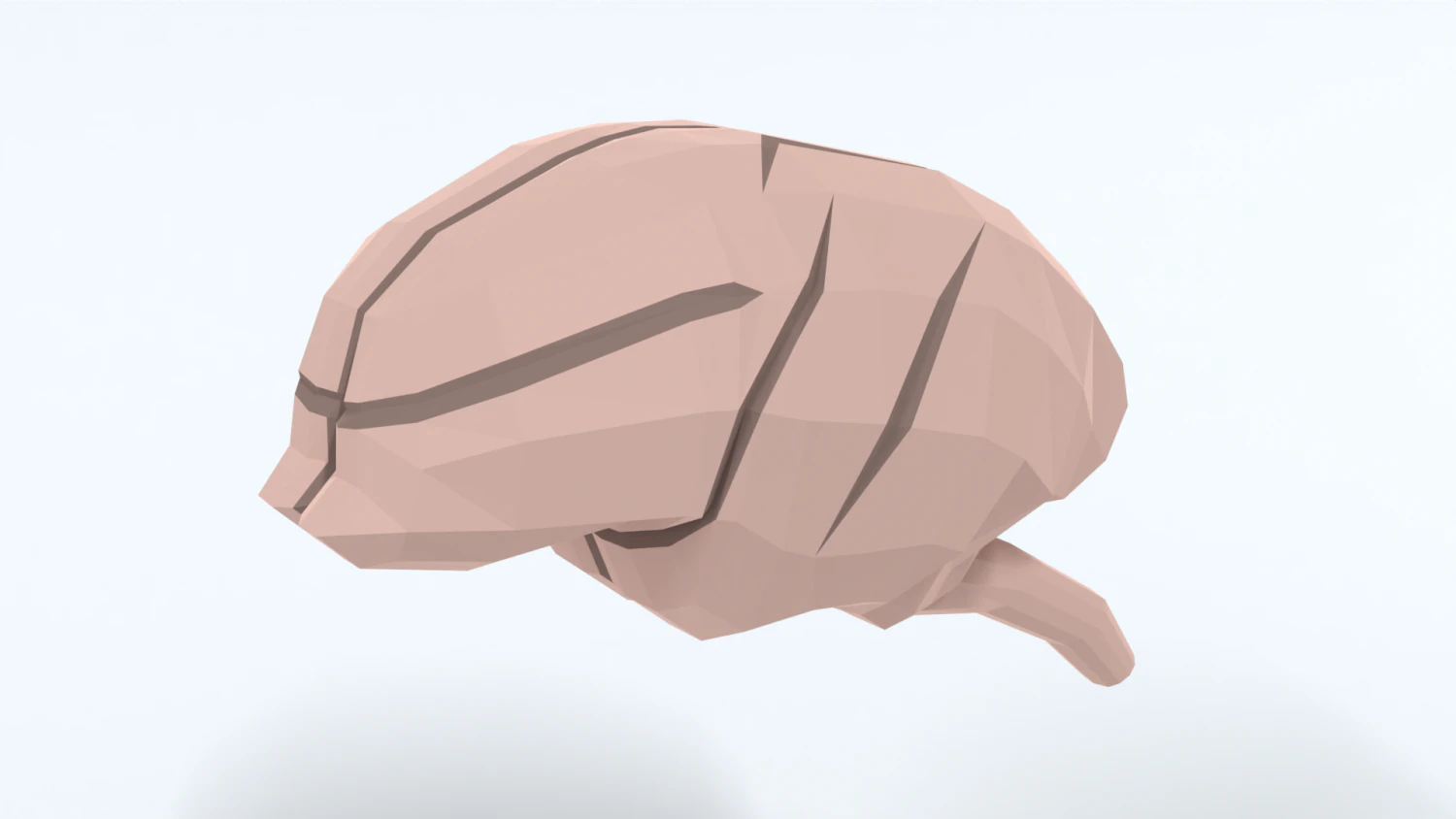 Low Poly Cartoon Monkey Brain 3D Model .c4d .max .obj .3ds .fbx .stl .blend 