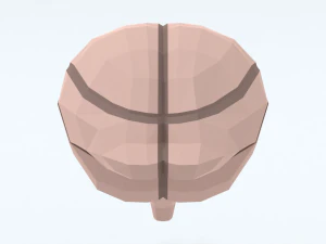 Low Poly Cartoon Monkey Brain 3D Model
