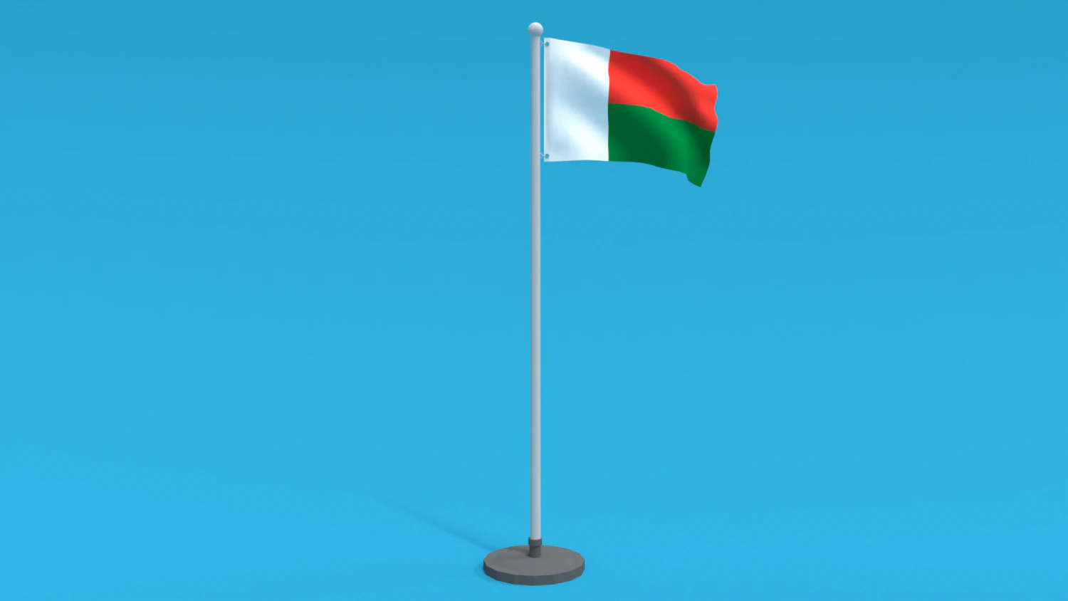 Low Poly Seamless Animated Madagascar Flag 3D Model .c4d .max .obj .3ds .fbx .stl .blend 