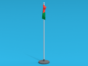 Low Poly Seamless Animated Madagascar Flag Model 3D