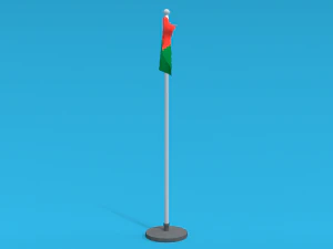Low Poly Seamless Animated Madagascar Flag 3D Model