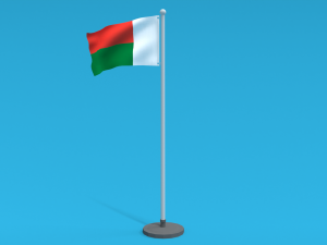Low Poly Seamless Animated Madagascar Flag Model 3D