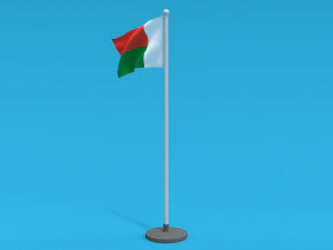 Low Poly Seamless Animated Madagascar Flag 3D Model