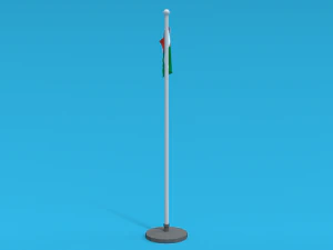 Low Poly Seamless Animated Madagascar Flag 3D Model