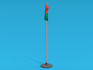 Low Poly Seamless Animated Madagascar Flag Model 3D