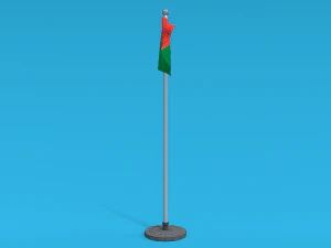 Low Poly Seamless Animated Madagascar Flag 3D Model