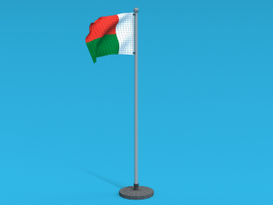 Low Poly Seamless Animated Madagascar Flag Model 3D