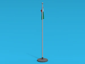 Low Poly Seamless Animated Madagascar Flag 3D Model