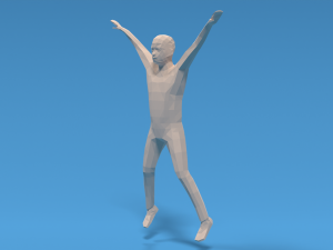 Low Poly Kid Jumping Jacks Modello 3D
