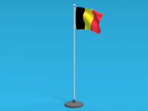 Bandeira da B&eacute;lgica animada sem costura Low Poly Modelo 3D