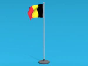 Bandeira da B&eacute;lgica animada sem costura Low Poly Modelo 3D