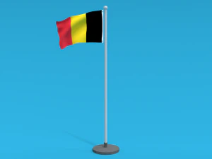 Bandeira da B&eacute;lgica animada sem costura Low Poly Modelo 3D