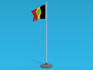 Low Poly Seamless Animated Belgium Flag Modelo 3D