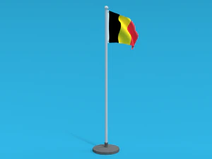 Bandeira da B&eacute;lgica animada sem costura Low Poly Modelo 3D