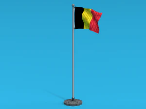 Bandeira da B&eacute;lgica animada sem costura Low Poly Modelo 3D