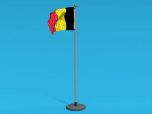 Bandeira da B&eacute;lgica animada sem costura Low Poly Modelo 3D