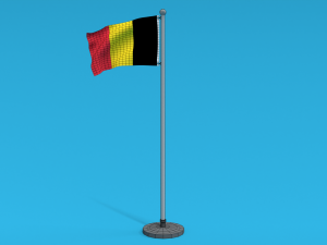 Low Poly Seamless Animated Belgium Flag Modelo 3D