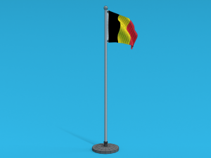 Low Poly Seamless Animated Belgium Flag Modelo 3D