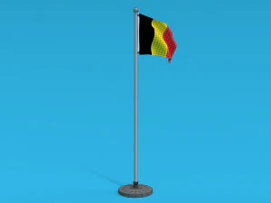 Bandeira da B&eacute;lgica animada sem costura Low Poly Modelo 3D