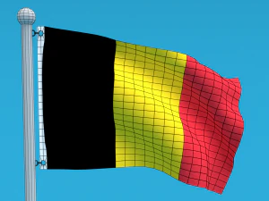 Bandeira da B&eacute;lgica animada sem costura Low Poly Modelo 3D