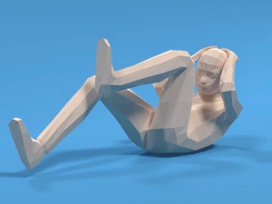 लो पॉली किड साइकिल क्रंच 3D मॉडल