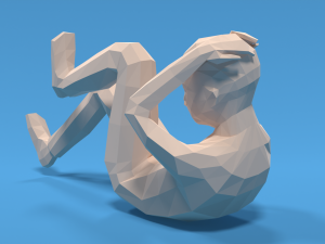 Low Poly Kid Bicycle Crunch 3D Модель