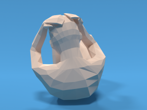 Low Poly Kid Bicycle Crunch 3D Модель