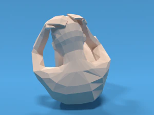 Low Poly Kid Bicycle Crunch 3D Model