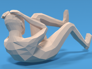 Low Poly Kid Bicycle Crunch 3D Модель
