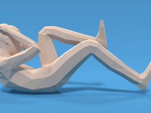 Low Poly Kid Bicycle Crunch 3D Модель
