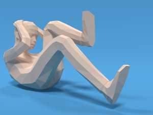 Low Poly Kid Bicycle Crunch 3D Модель