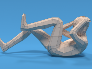 Low Poly Kid Bicycle Crunch 3D Модель