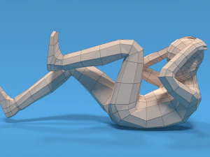 Low Poly Kid Bicycle Crunch 3D Model